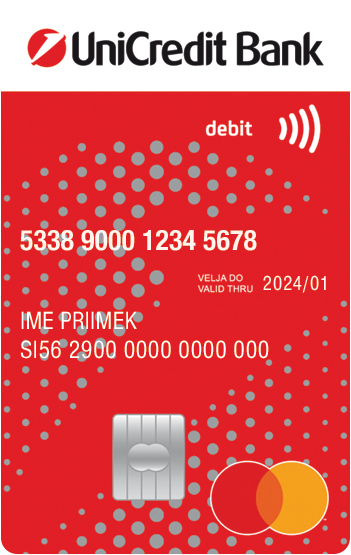 Ekskluzivna plačilna debetna kartica Mastercard