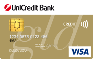 Brezstična zlata kreditna kartica Visa